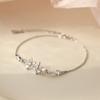 Pulsera de Hada de las Flores de Lujo Ligero para Mujer, Simple, Dulce, Fresca, Accesorios para Estudiante, Novia, Novedad, Pulsera de Flor con Diamantes Brillantes para Mujer