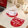 Posavasos de fieltro navideño transfronterizo, absorbente, aislante y grueso, antideslizante, para mesa de comedor, decoración navideña de fieltro.