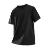 Camiseta de Seda de Gelo Masculina de Manga Curta de Verão Cor Sólida Decote V para Homens Jovens e de Meia-Idade, Tamanho Grande, Extra Grande, Manga Curta, Toque Gelado