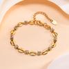 Joias de Água Spring Creek Pulseira de Aço Inoxidável Coração Zircônia Ouro 18K Moda Personalizada BR-1915
