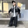 Traje de Otoño para Niños 2025 Nuevo Ropa de Otoño para Niños Medianos y Grandes Chaquetas de Mezclilla Degradadas Sueltas para Niños de Primavera y Otoño