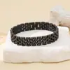 Versión Coreana Europea y Americana Más Vendida Correa de Reloj de Acero Inoxidable de Cinco Perlas Pulsera Curva Grabada DIY Pulsera Elegante Ajustable de Acero de Titanio