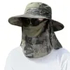 Chapéu de Proteção Novo Estilo com Aba Larga para o Verão, Chapéu de Pescador para Montanhismo com Proteção Solar Facial para Homens, Chapéu Anti-Mosquito para Pesca ao Ar Livre, Transfronteiriço