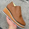 Novas botas femininas casuais de outono/inverno estilo europeu e americano, com sola grossa, de travessia, bico redondo, tamanho grande, com zíper lateral e salto anabela