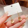 Argolas de Orelha Saco da Sorte com Pedra Olho de Gato Longa Moda Coreana Personalidade Celebridade da Internet Brincos de Alta Qualidade Simples Versáteis