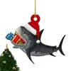 Tiburón de Navidad Transfronterizo Decoración Festiva Animal Colgante Colorido Colgante Regalo de Fiesta Lindo Árbol Decorativo