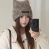 Gorro de Lana de Colores Mixtos con Orejas de Gato Dulces y Lindas Otoño Invierno Engrosado Cálido Gorro de Lana Hace que la Cara Parezca Más Pequeña Cubre Cabeza Gorro para el Frío