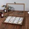 Caja de Almacenamiento de Joyería Retro de Gran Capacidad, Caja de Joyería Simple Visible con Tapa, Caja de Almacenamiento para Pulseras, Brazaletes, Anillos, Joyería