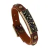 Accesorios de Moda Transfronterizos Más Vendidos Pulsera Decorativa de Calavera Geométrica Densa Exagerada Pulsera Versátil Ajustable de Piel de Vaca
