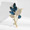 Nuevo Broche Elegante de Orquídea, Lujo Accesible Diseño de Nicho, Corsage de Cristal Azul, Exquisitos y Elegantes Accesorios para Traje