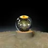 Luz de Noche 3D Astronauta Galaxia Bola de Cristal Luminosa Decoración de Atmósfera para Dormitorio Adorno Regalo Pequeño Forma de Planeta