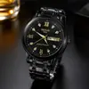 Reloj Fretilon para Hombre de Negocios Automático No Mecánico Resistente al Agua Luminoso Doble Calendario Reloj de Cuarzo Nuevo Reloj de Pulsera