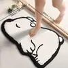 Tapete de Chão para Banheiro Estilo Desenho Animado, Tapete de Flanela, Tapete Espesso Absorvente, Design de Gatinho Fofo, Tapete Antiderrapante para Banheiro de Casa