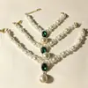 Collares para Mascotas al por Mayor Transfronterizos, Collares Dobles de Perlas para Perros, Gatos Siamés y Alemanes, Collares de Perlas con Accesorios Incrustados de Diamantes