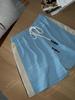 26 Shorts Deportivos Casuales de Mezcla con Cordón y Cintura Elástica, Rayados, Teñidos en Hilo de Lino Fino, Moda de Principios de Primavera, Nuevo Estilo