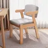 Respaldo de Silla de Madera Maciza Silla para Escritorio en Casa Silla de Estudio Taburete de Restaurante Sentarse Largo No Cansa Silla de Comedor con Reposabrazos Nuevo Estilo 2025