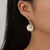Novedades de Verano Moda Transfronteriza Europea y Americana Estilo Vacaciones en la Playa Aleación Estrella de Mar Perla de Imitación Concha Pendientes para Mujer Venta al por Mayor