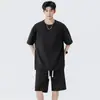 Conjunto de Verano para Hombre 2026: Diseño Sencillo de Peso Pesado, Conjunto Casual Desestructurado de Camiseta y Shorts para Hombre, Atuendo Deportivo Versátil y Transpirable
