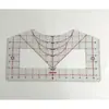 Herramienta de alineación para camisetas de cuello en V de ocho en uno, regla de acolchado para camisas, regla de PVC, regla guía de ocho piezas