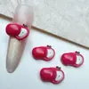 Mini Maçã Vermelha Brinquedo Alimentício Desenho Animado Artesanal DIY Acessórios para Joias Acessórios de Cola Cremosa Resina Materiais para Nail Art Atacado