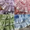 Adorno de Encaje Accesorios de Ropa Dobladillo de Falda DIY PlisadoLolita Falda Abullonada Adorno de Encaje con Volantes de 7 cm
