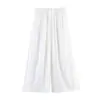 Estilo europeo y americano de verano comercio exterior ropa de mujer nueva moda color liso fruncido cuello halter top sin mangas y conjunto de pantalones largos
