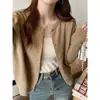 Cárdigan de punto para mujer de otoño e invierno, prenda exterior, cárdigan, suéter, chaqueta, manga larga, adelgazante, top de invierno