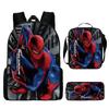 Mochila de Spider-Man Juego de Tres Piezas Mochila Escolar de Dibujos Animados para Estudiante de Primaria Mochila Estampada para Niño Superman Spider-Man