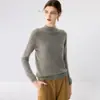 Suéter de cachemira para mujer, suéter de cachemira de cabra con cuello redondo, nuevo suéter de punto base ajustado para otoño e invierno