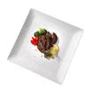 Plato occidental con relieve blanco puro de estilo europeo, plato de fruta, plato de pastel, plato de carne, plato cuadrado, plato plano creativo, plato cuadrado