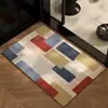 Alfombrilla de Piso para Baño, Alfombra Absorbente de Agua Antideslizante, Felpudo Resistente a la Suciedad para Inodoro, Felpudo de Estilo Retro Americano para Uso en Baño