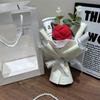 Pequeño Ramo de San Valentín de Rosas y Claveles de Hilo Tejido a Mano para Maestros, Mejores Amigos, Día del Maestro, Ramo de Graduación