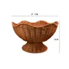 Cesta Creativa con Forma de Flor Tejida de Mimbre Artificial para Frutas y Snacks de Escritorio Cesta de Almacenamiento para Sala de Estar Cesta de Mimbre Tejido con Patas Altas Cesta para Pan al Vapor Bandeja para Frutas Secas