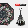 Paraguas Invertido Automático de Doble Capa con Mango Largo para Hombres y Mujeres, Protección Solar, Lluvia o Sol, Parasol Grande de Doble Capa Resistente al Viento para Montar en el Coche