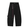 Vibras de moda diseño nicho sensibles a la presión línea brillante overol pantalones de hombre y mujer plisados paracaidista pierna ancha multibolsillo pantalones rectos