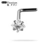 Moda Europea y Americana F136 Aleación de Titanio Piercing para la Nariz Titanio G23 Incrustado con Zirconio Forma de 7 Barra L Integrada Joyería para Piercing