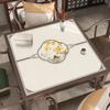 Mantel de Mesa de Cuero Chino Impermeable y a Prueba de Aceite Mantel Resistente al Desgaste Anti-Escaldaduras Mesa de los Ocho Inmortales Mantel Cuadrado Alfombrilla para Mesa Sin Lavado