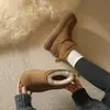 2026 Botas de Algodón Terciopelo Versátiles Plus para Pan Calientes Engrosadas Zapatos Invierno Retro Suela Gruesa Botas de Nieve Mujer Personas Bajas
