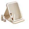 Espejo de Maquillaje LED con Luz, Plegable, Regulable, Portátil, Estilo Ins, Espejo de Escritorio para Dormitorio de Estudiante, Modelo Nuevo