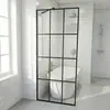 Pantalla Escandinava Forma Recta Mampara de Cristal para Baño Pantalla Separadora de Seco y Húmedo para Baño Pantalla de Cristal Sin Marco