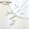 Diseño de nicho de minería en caliente transfronterizo de alto sentido, joyería de plata esterlina S925 con circonitas, collar y pendientes, procesamiento de joyas de plata