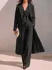 Conjunto de Traje, Chaqueta Larga Estilo Abrigo + Chaleco Interior + Pantalones de Pierna Recta, Atuendo Profesional Inteligente y Elegante