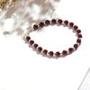 Pulsera de granate Badu para mujer, con cuentas de transferencia chapadas en oro auténtico, estilo nicho de la suerte, regalo para novia.