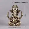 Figura de Ganesha India de Latón Puro, Objeto Decorativo Vintage para Escritorio, Mascota de Té, Artesanía, Adorno de Bendición