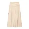 Conjunto de dos piezas de top y falda de gasa con mangas abullonadas de color liso, falda larga con bajo amplio, atuendo de vacaciones, ropa de mujer para venta al por mayor transfronteriza