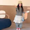 Ropa para Niños Aimo Beibei Temporada de Primavera Sudadera con Capucha de Rayas Bloque de Color Estilo Coreano Versátil Manga Larga Simple y Elegante para Niñas