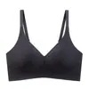 Sutiã de sustentação e levantamento sem costura cor nude com bojo fixo para seios pequenos, push-up, anti-flacidez, suporte macio, que acomoda os seios, sem aro de metal para mulheres