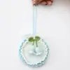 Chaveiro de carro de lírio-do-vale trançado, pingente de bolsa, ornamento criativo feito à mão em crochê, guirlanda tricotada em fio