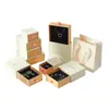 Caja de regalo de joyería vintage estilo francés, caja de cajón multitaladro con tapa y base, bolso de mano para embalaje de joyería, juego completo, imprimible