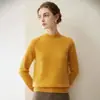 Suave y amigable con la piel~ Suéter de cachemir de cuello alto medio para mujer, 100% cachemir puro, estilo jersey, capa base de punto holgada para otoño e invierno